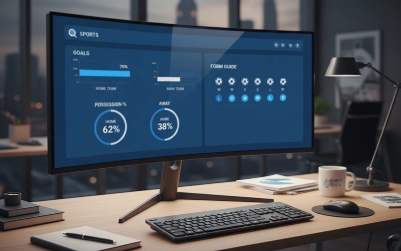 Pantalla de ordenador mostrando dashboard con estadísticas de rendimiento de equipos